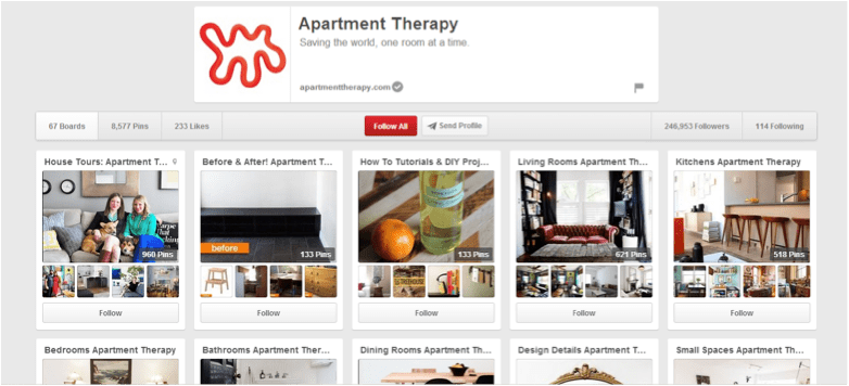 Pinterest Apartment Therapy Keyword Example