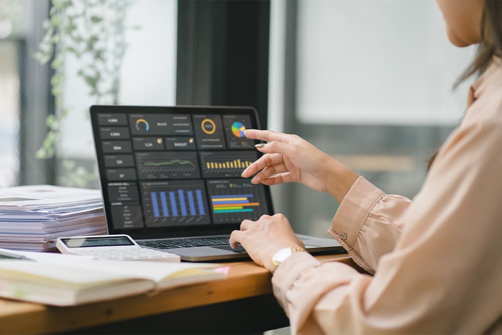 strategist reviewing data