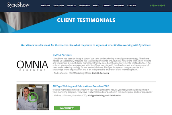 Client Testimonials Page