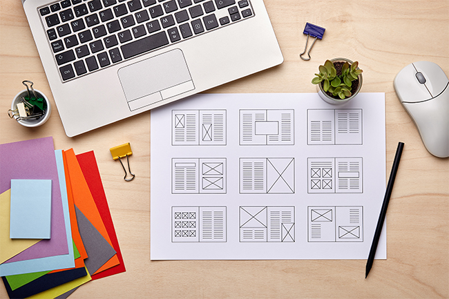 Thumbnails of Content Design on a Desk